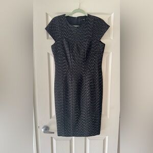 Boss Women's Black Patterned Midi Dress